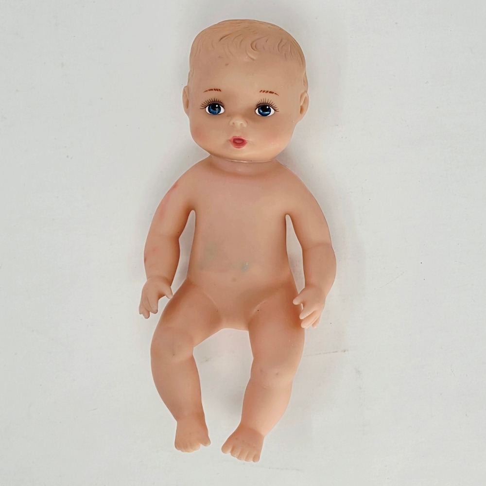 Goldberger Baby's First Doll 9" Vinyl Bathtime Blue Eyes 41295 Vintage 90s Good